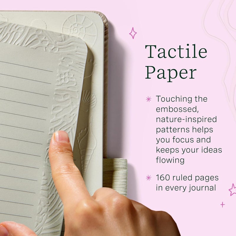 LifeLines Sensory Journal, 3-Pack Shake It Up Bundle - Fidget Ruled Notebook Journal with Interactive Tactile Cover & Embossed Patterns - 160 Page, Soft Cover Book Writing Journal - Image 4